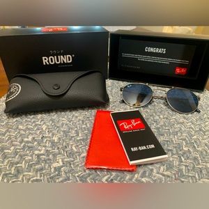 RayBan Titanium Japan-made Special Edition double bridged round sunglasses